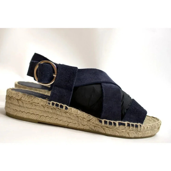 Via Spiga Gia Espadrille Blue Straps Sandal Size 6 NEW With Box - Picture 4 of 9